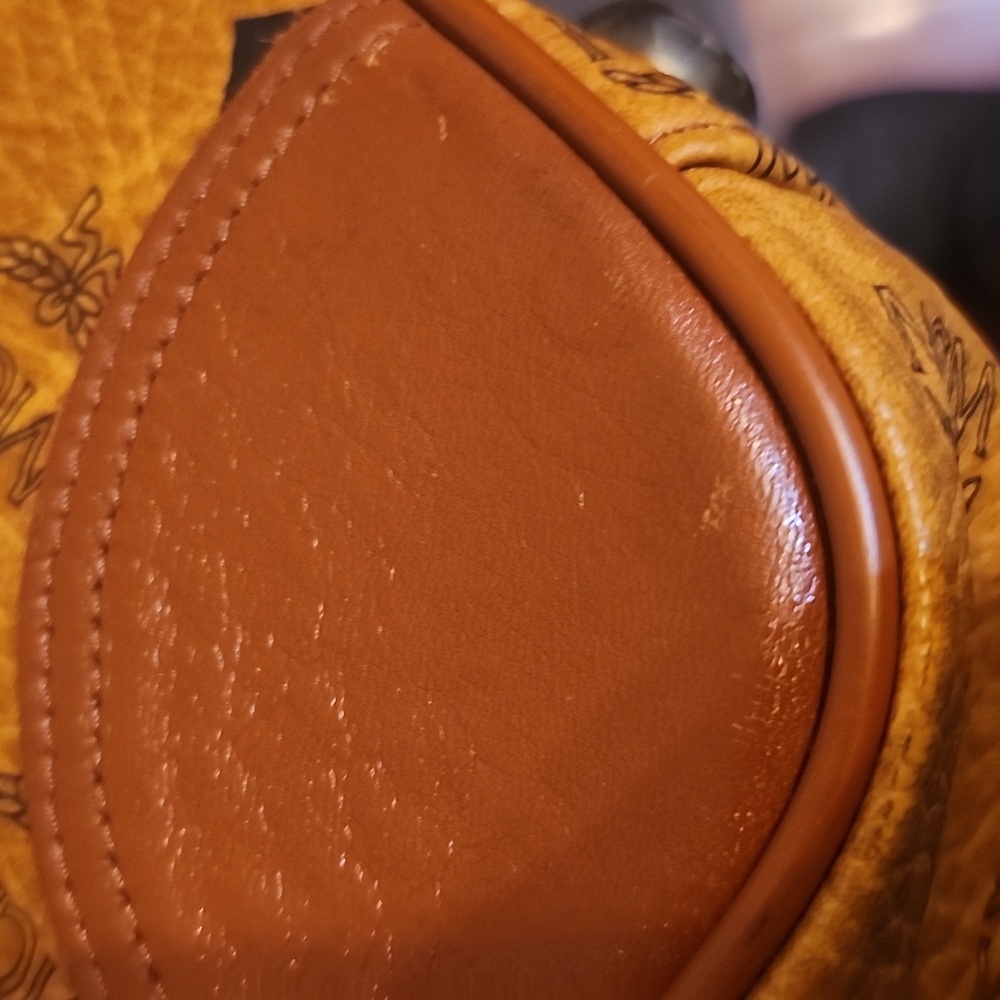 MCM Cognac Visetos Weekender Bag Vintage Made In Germany Unbranded Chains Added - Picture 10 of 17